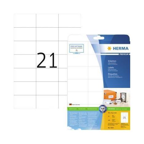HERMA Etikett PREMIUM 5054 70x42,3mm weiß 525 St./Pack. (1/4)