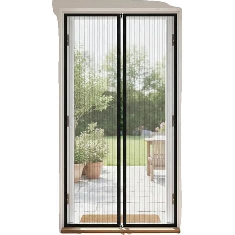 Cortina magnética para puerta, apta para todo el año, color negro. (1/2)