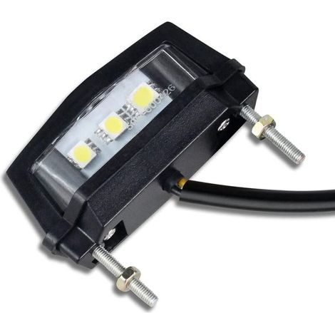 Lntyq 1 Pc Eclairage De Plaque D'immatriculation De Moto, 12V Universel Moto LED Feu Arrière Feu Arrière Plaque D'immatriculation, Lumière Blanche (1/5)