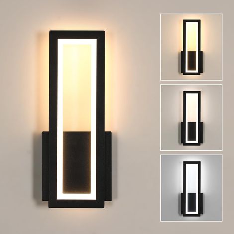 Aplique de pared LED de estilo moderno, color negro y tricolor, ideal para dormitorios y pasillos. (1/5)