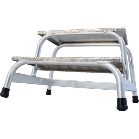 Krause Aluminium Montagetritt Leiter 2 Stufen 2,40 m