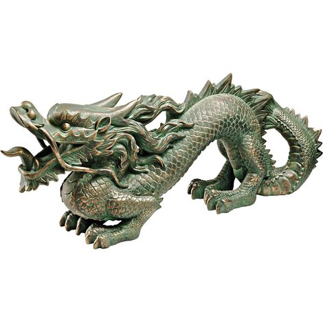 Design Toscano EU9306 Statua Drago Asiatico della Grande Muraglia Cinese, Resina, Multicolore (1/5)