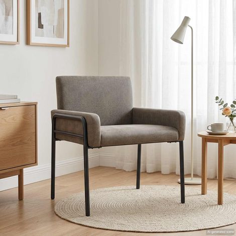 vidaXL Fauteuil d'appoint Gris clair Simili daim (1/5)