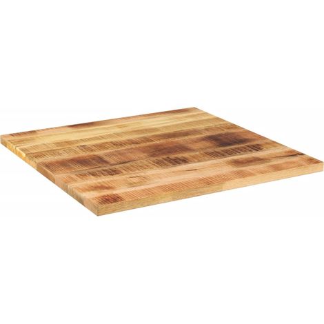 Dessus de table  Dessus de bureau  Plateau de table 90x90x2,5 cm carré bois massif manguier brut