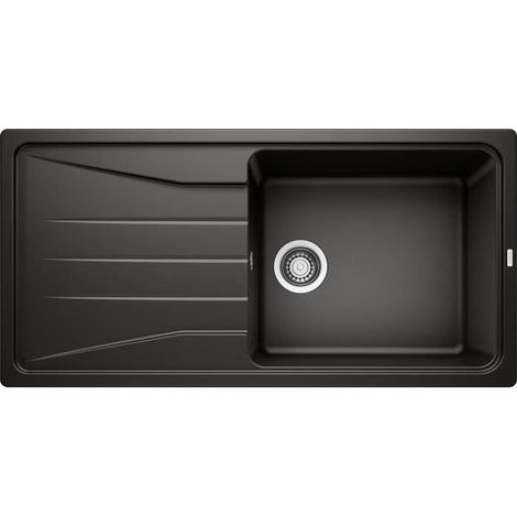Blanco – Évier 1 bac à encastrer en Silgranit PuraDur – Grande cuve et égouttoir réversible – Vidage 90 mm manuel – 525978