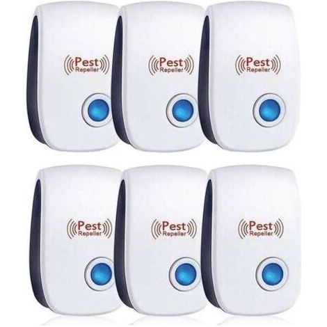 Repulsif Ultrasons, Ultrason Souris Lot de 6, Ultrason Souris et Rat Efficace Contre Souris,Rats,Mouches,Moustiques,Insectes Nuisibles,Araignées,Cafards, Sûr et Non Toxique (1/3)