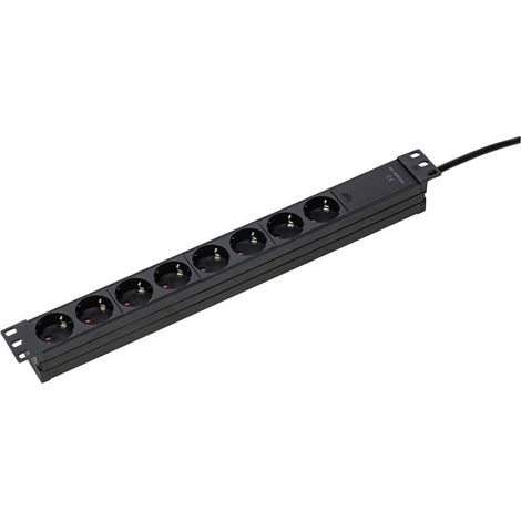 AS Schwabe 18190 Multipresa per rack 19 Nero Schuko 1 pz.