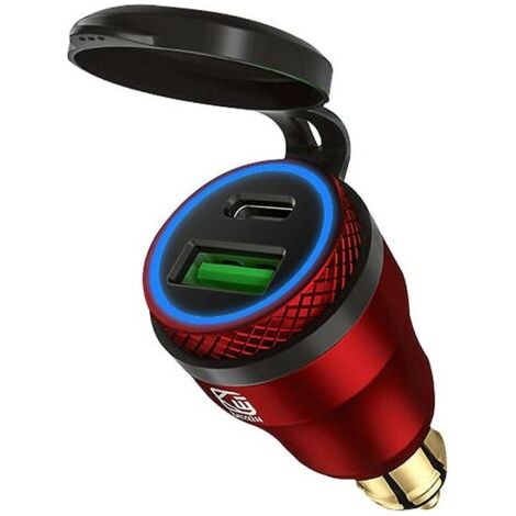 Moto étanche 12v 24v Qc3.0 Usb Type C Pd chargeur rapide adaptateur secteur Hella Din prise prise pour Ducati moto rouge 3 (1/5)