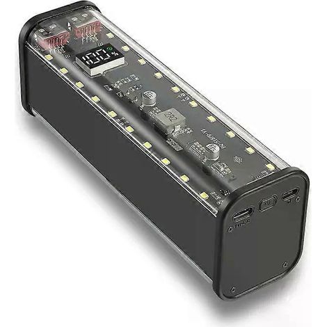 DIY-Powerbank-Gehäuse für 4 x 21700-Akkus (PD20W) mit LED-Bildschirm, transparentem Gehäuse – JXLGV (1/4)