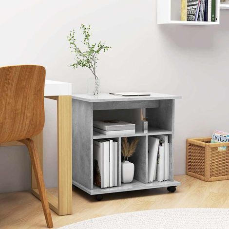 Armoire à roulettes-Meuble de rangement mobile Gris béton 60x45x60 cm Bois d’ingénierie 280555 (1/5)