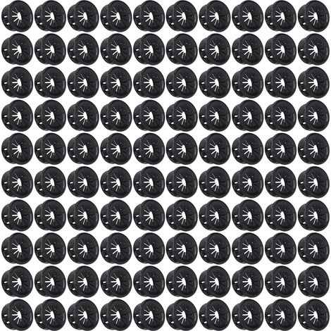 200 pièces d'œillets de câble, Fixation Stable, résistant au feu, Pa66, Type de boucle isolée, couvercle de trou de fil de cordon, diamètre intérieur noir 20.6mm/0,81 pouces (1/5)