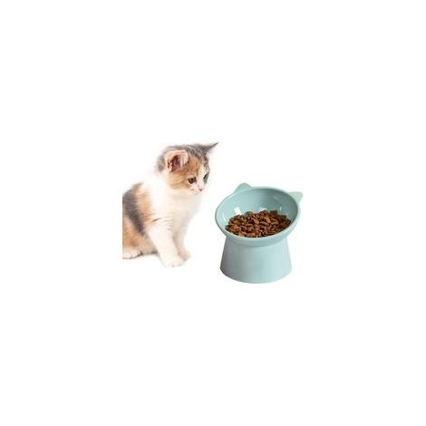 Gamelle extra haute pour chat, anti-vomissements, inclinée à 15°, antidérapante (1/4)