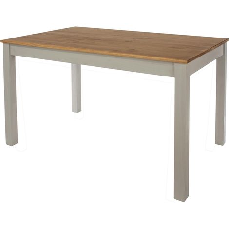 Dining Table 120cm Solid Pine Grey Wooden Living Home Kitchen Furniture Modern (1/3)