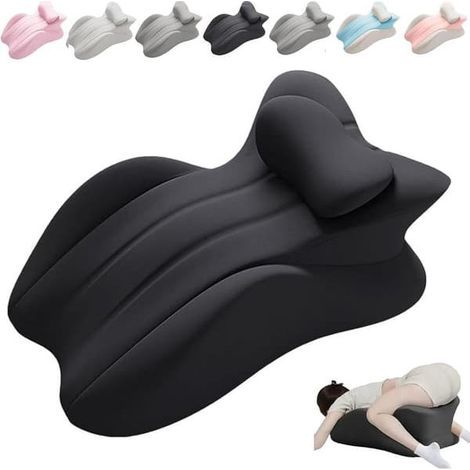 Grand oreiller ergonomique pour dormir sur le ventre, oreiller ultra doux avec housse amovible et lavable.-AquaForge (1/5)
