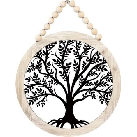 Wall ornament - Wrought Iron - Tree of Life - Contemporary Decoration - Black Color - Asymmetrical (1/4)