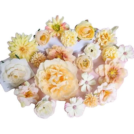Fiori artificiali, rose di seta, decorazioni per la casa, 21 pezzi gialli (1/2)