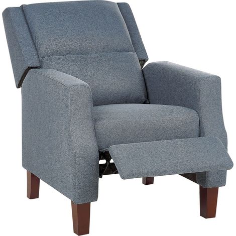 Recliner Chair EGERSUND With Footrest Fabric Dark Blue