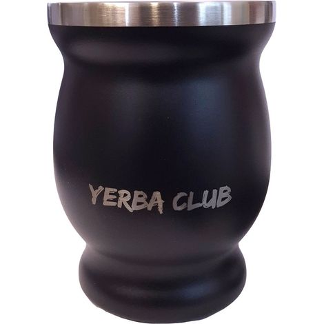 Matero Acero Inoxidable Thermo Mate Negro Yerba Club (1/4)