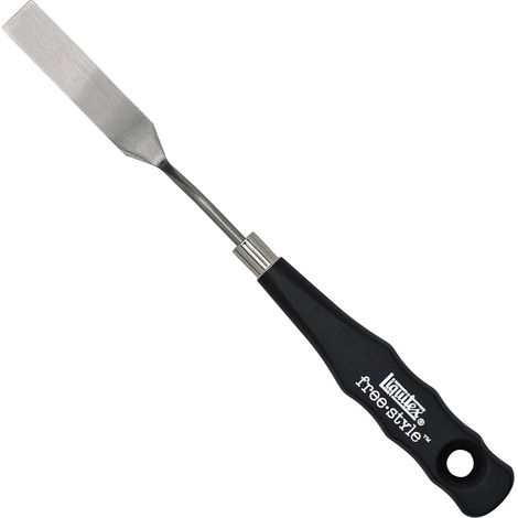 Spatule à peindre - Liquitex - Point 7 - Manche en bois noir - Lame en acier inoxydable - Utilisation intérieure (1/4)