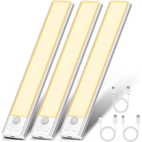 Lampe de Placard, Eclairage Led Rechargeable Interieur Placard,Sans Fi,Dimmable Lampe Led Detecteur Mouvement,Lumière Led pour Armoire Placard Escalier Cuisine (1/5)