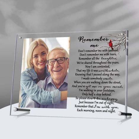 Cadre photo magnétique sans cadre en acrylique transparent pour la perte de maman - Cadeau funéraire pour un être cher, la famille et les amis - 17,8 x 25,4 cm (1/5)