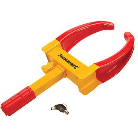 GANASCIA PER RUOTE BLOCCA RUOTA ANTIFURTO MORSA 2 CHIAVI 175-225mm SILVERLINE (1/5)