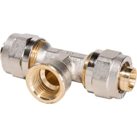 RACCORDO A T FEMMINA A STRINGERE TRE PEZZI PER TUBO MULTISTRATO MODELLO 732L - 3/4 Ø20 - APE
