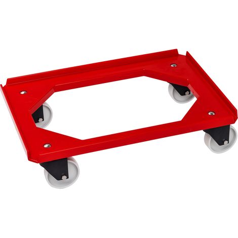 Carrello dolly rosso 4 ruote girevoli carico 250kg - Kongamek KM683