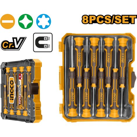 INGCO JUEGO DESTORNILLADOR PRECISION (ESTUCHE 8 U.HKSD0818