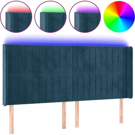 Maison Exclusive - Cabecero con LED de terciopelo azul oscuro 163 (1/5)