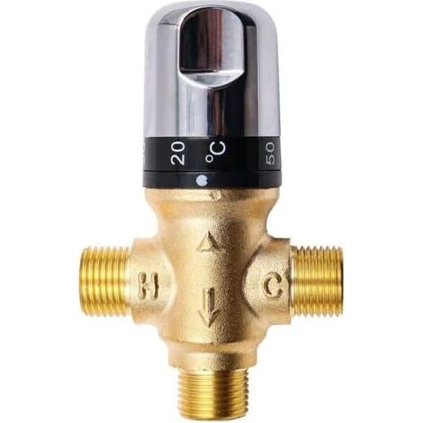 Réservoir d'eau Chaude Cartouche de Douche thermostatique Mitigeur Tuyau en Laiton Thermostat Robinet Contrôle de la température de l'eau Mitigeur (1/5)