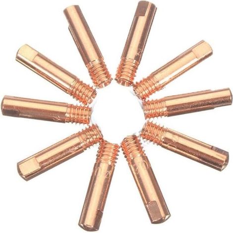 Lot de 10 embouts de contact de soudure en cuivre de 1,2 mm pour torche MIG 15AK, conductivité électrique haute performance, résistant à l'usure (1/5)