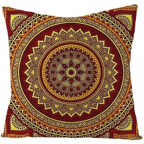 Taie D'oreiller - Coton Lin - Double Face - Pour Canapé Fauteuil Lit Voiture Intérieur Extérieur - 40x40 cm (1/5)