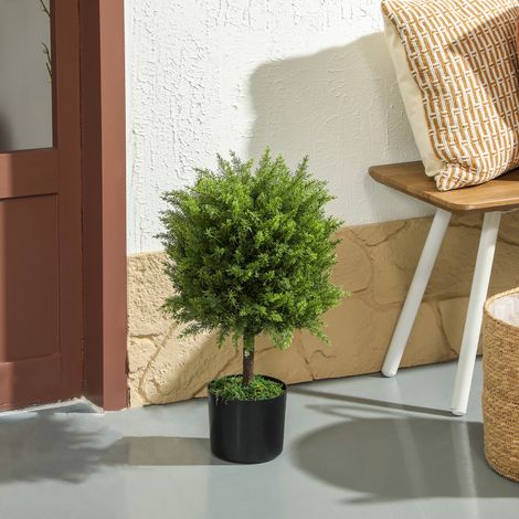Arbre artificiel cèdre en pot 55 cm, plante d'intérieur et d'extérieur vert (1/5)