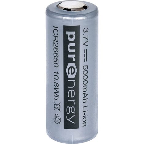 Lithium-Batterie 3,7V 5000mA mit Steuergerät 26,5x71mm ICR26650