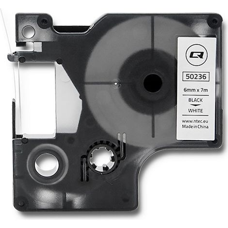 Cinta Qoltec para DYMO D1 43613  6 mm x 7 m  Impresión en blanco y negro (1/5)