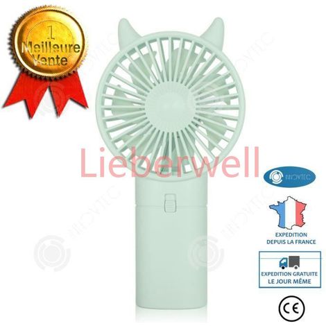 Mini ventilateur portatif , INNOVTEC , Silencieux , 7 pales , Alimentation par piles , Portable (1/4)