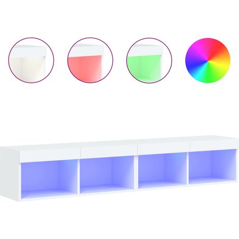 Maison Exclusive - TV-Schränke mit LED-Leuchten 2 Stk. Weiß 80x30