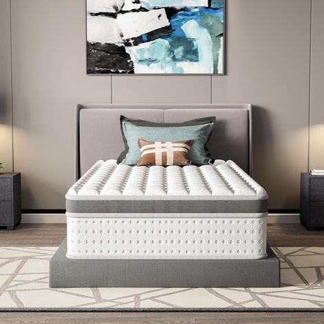 DEWINNER Matelas Hybride 90x190cm, Epaisseur 30 cm, avec Ressorts Ensachés et Mousse à Mémoire de Forme, 7 Zones de Confort, Dureté Moyenne, Certifié Oeko-TEX (1/5)