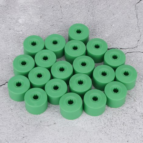 Lot de 20 cache-écrous de roue verts en ABS, protection pour vis de moyeu de roue 30 mm (1/5)