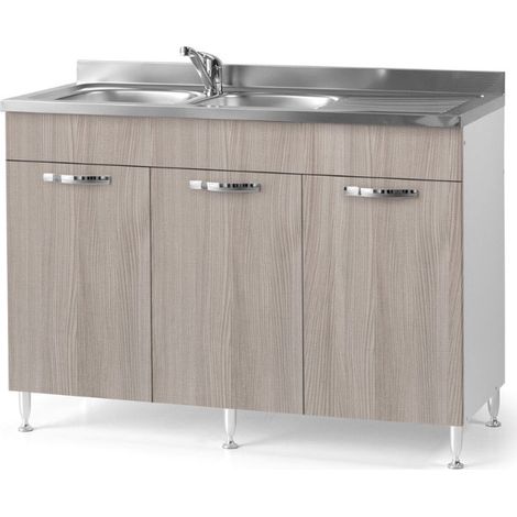 Sottolavello cucina componibile con ante 120 cm olmo,