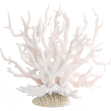 1 Ornement De Corail, Plastique Blanc, Décoration Réaliste Pour Aquarium, Refuge Pour Poissons (1/2)