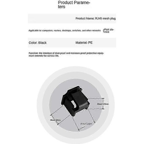 Bouchon anti-poussière pour interface RJ45, câble réseau pour routeur/commutateur/ordinateur portable, câble réseau anti-poussière (1/5)