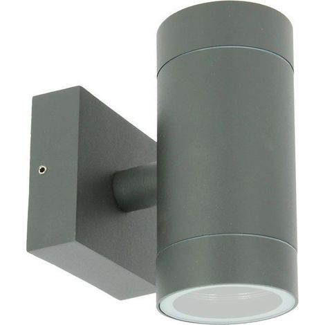 Arum Lighting – Applique extérieure double faisceau GU10 IP54 – Fonte d'aluminium anthracite – Diamètre 65mm – Hauteur 143mm – Utilisation intérieure/extérieure (1/5)
