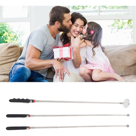 Ensemble d'outils de ramassage magnétique en 3 pièces avec tiges magnétiques rétractables et 2 tiges magnétiques rétractables de 8 lb comprend également un miroir rond rétractable en cadeau pour les (1/5)