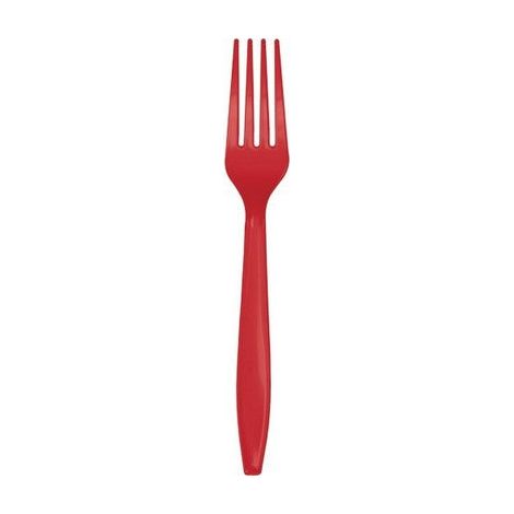 Bigiemme Forchetta Plastica H 18 Cm Rosso 24 Pz