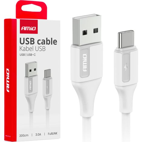 Cavo di ricarica USB-A - USB-C 3A 200cm FullLINK amio-03918 (1/3)