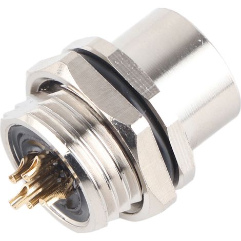 Douille de raccordement M12 5 broches étanche IP67 pour panneau (1/5)