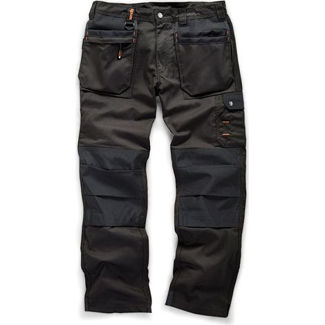 Scruffs Worker Plus Trousers Holster Pocket Work Trousers Polyester Cotton 245gsm - Black - 34S (1/2)