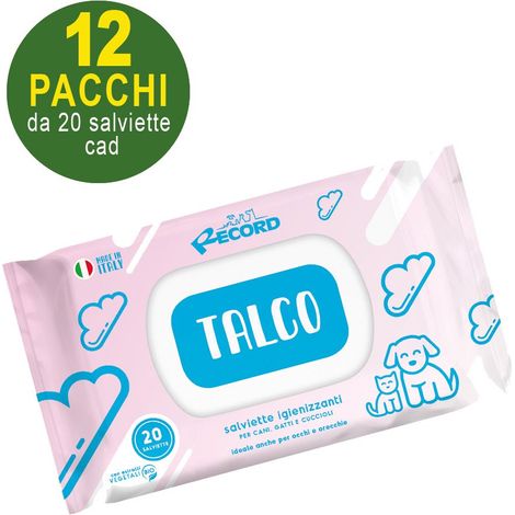 Salviette umidificate al talco cani e gatti: 1 confezione